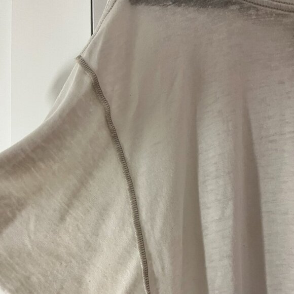 NSF White Tee Shirt Top Bias Cut Cotton Scoop Neck Short Sleeve Size L - Picture 4 of 7